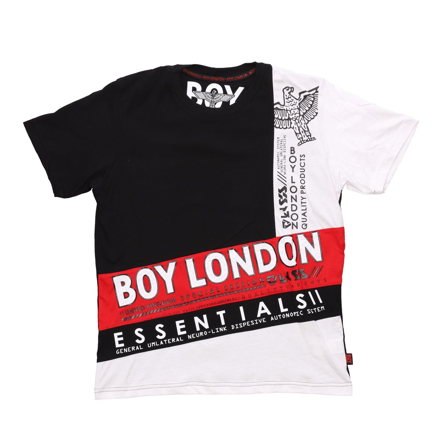 Playera Blanco Y Negro Para Hombre Franja Roja Boy London