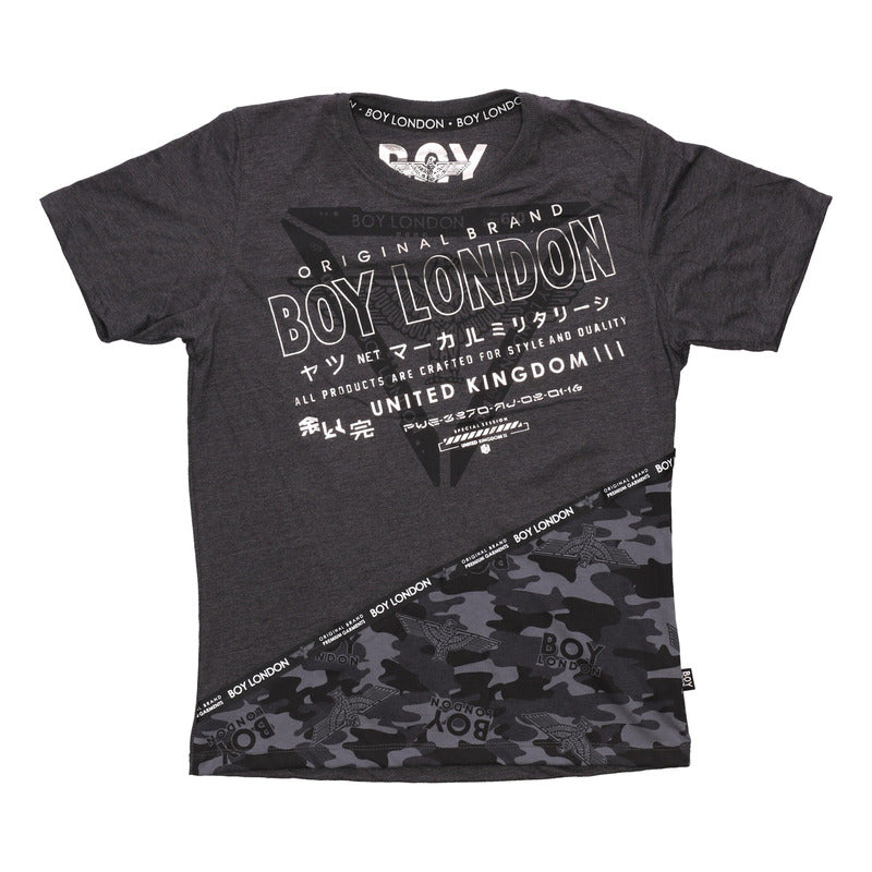 Playera Gris Hombre Manga Corta Uk Original Brand Boy London