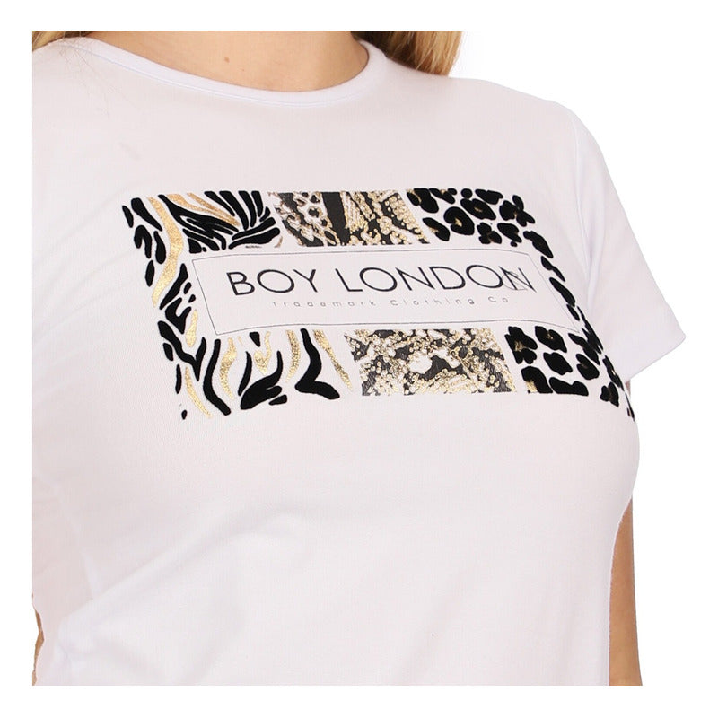 Playera Blanca Para Mujer Animal Print Trademark Boy London