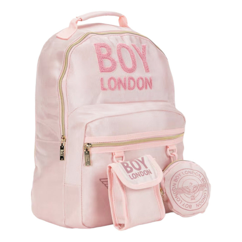 Mochila Juvenil De Moda Casual Escolar Negro Rosa Kawaii Con Colgantes Boy London Diseño De La Tela Liso