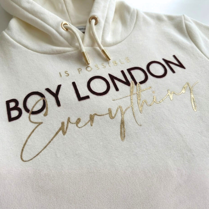 Sudadera Hoodie Boy London Casual Para Mujer M Blanco