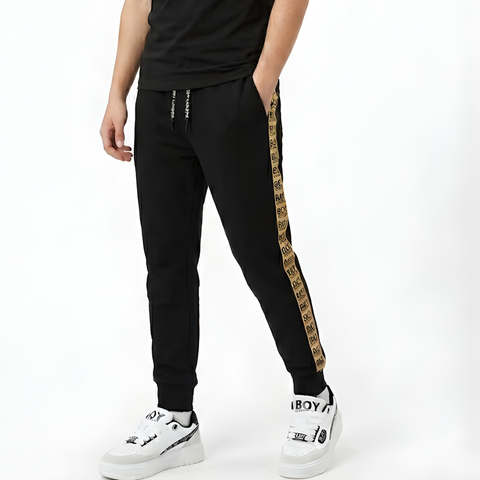 Pants Jogger Boy London Negro Contorno Dorado Original