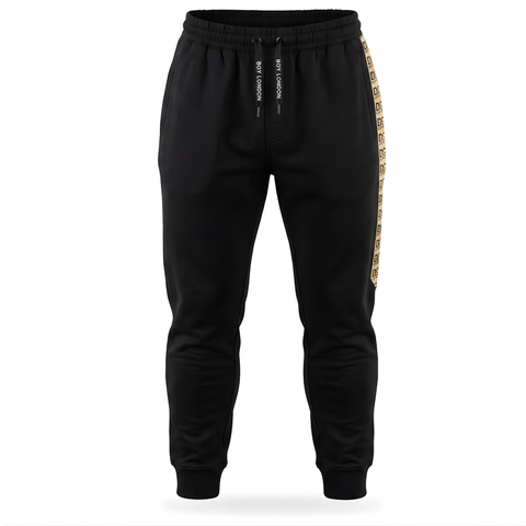 Pants Jogger Boy London Negro Contorno Dorado Original