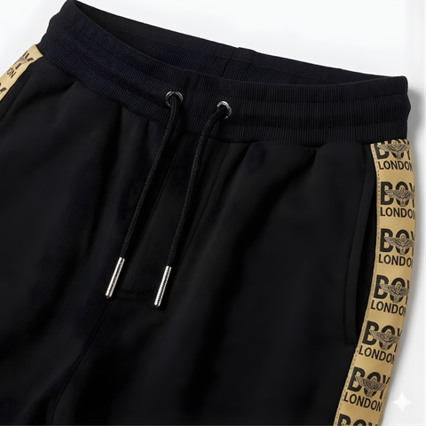 Pants Jogger Boy London Negro Contorno Dorado Original