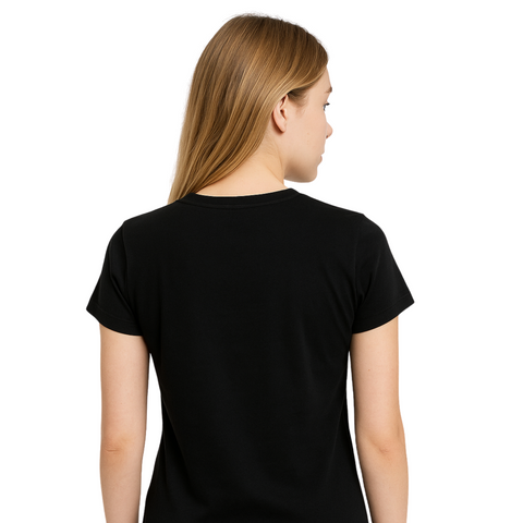 Playera Boy London Mujer Negra Inspire Plata Metálico