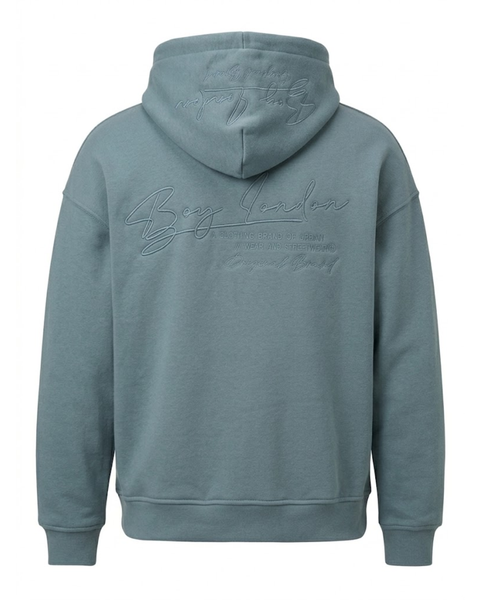 Sudadera Hoodie Oversize Boy London Azul Acero Bordado hombre