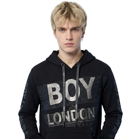 Sudadera Hoodie Boy London Negra Ligera Original Hombre