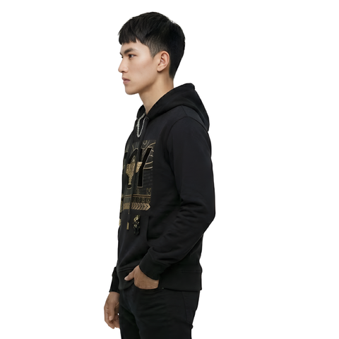 Sudadera Hoodie Boy London Negra Foil Dorado Original