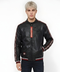 Chamarra Vinipiel Boy London Negra Líneas Rojo Blanco