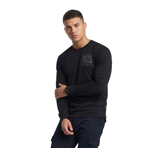 Playera Manga Larga Boy London Hombre Negra Blackout