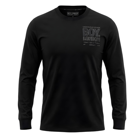 Playera Manga Larga Boy London Hombre Negra Blackout