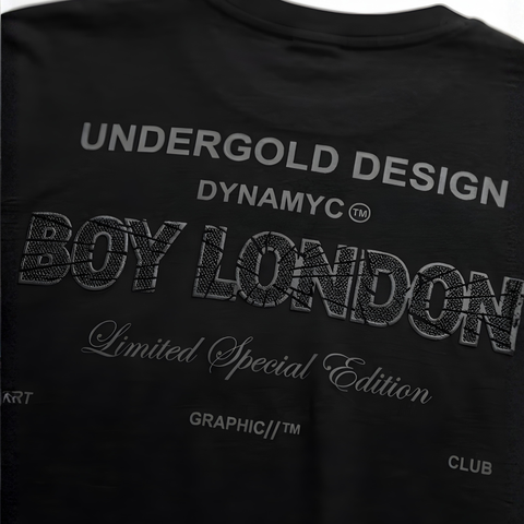 Playera Manga Larga Boy London Hombre Negra Blackout