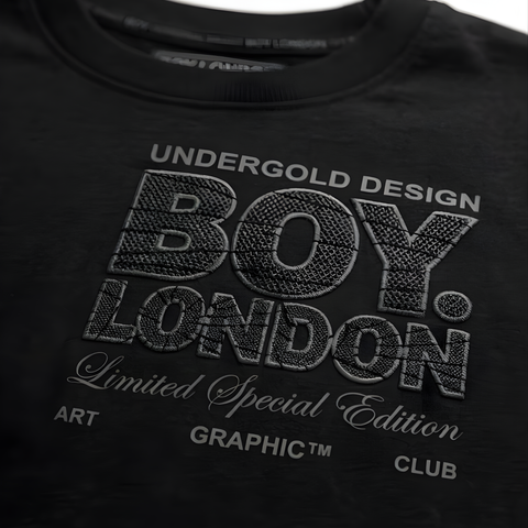 Playera Manga Larga Boy London Hombre Negra Blackout