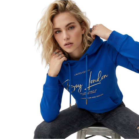 Sudadera Boy London Mujer Azul Rey Dorado Limited