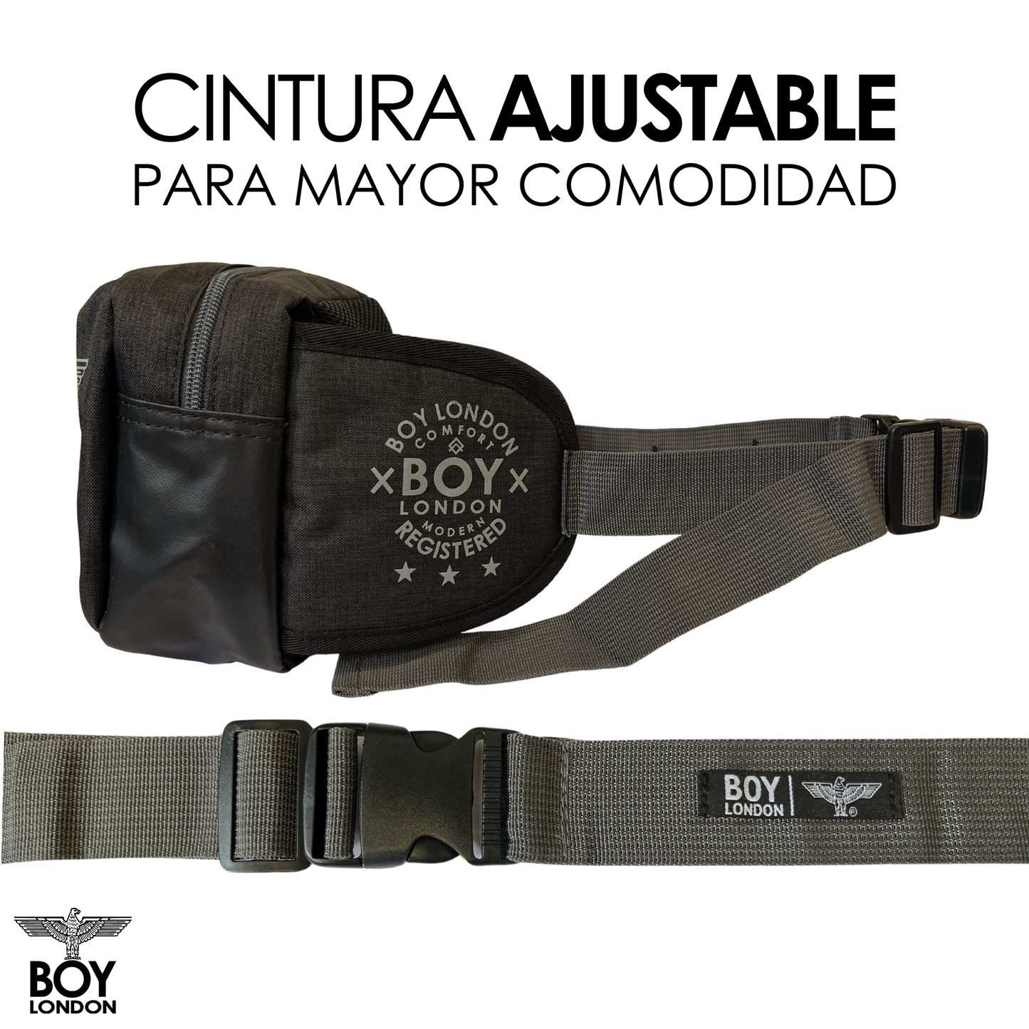 Cangurera Riñonera Reforzada Compartimiento Agua Boy London