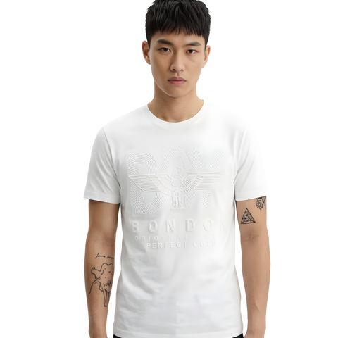 Playera Boy London Hombre Blanca Logo Relieve Total