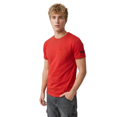 Playera Boy London Hombre Roja Logo Relieve Original