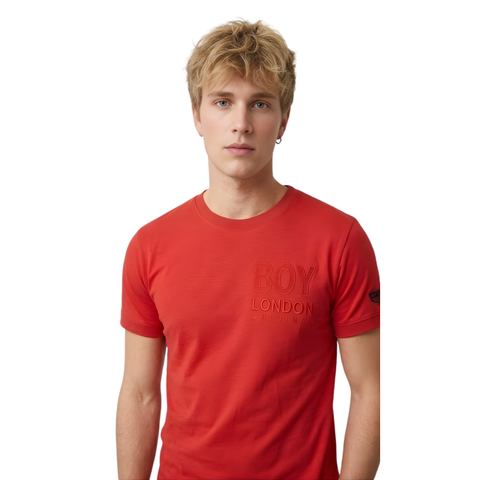 Playera Boy London Hombre Roja Logo Relieve Original