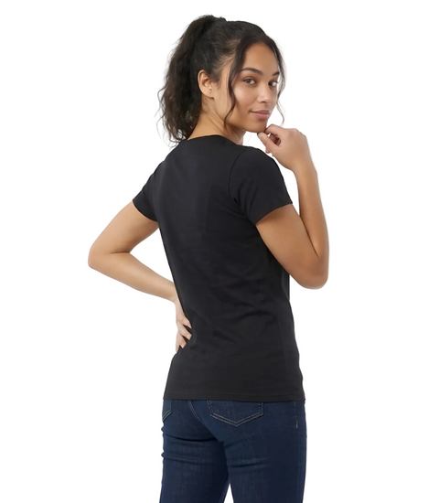 Playera Boy London Mujer Negra Nothing Is Impossible Foil Dorado