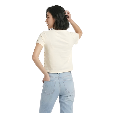 Crop Top Boy London Mujer Crema Botones Dorados