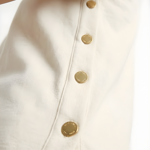 Crop Top Boy London Mujer Crema Botones Dorados