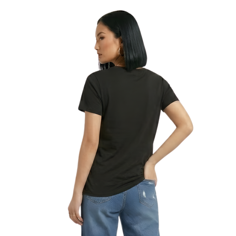 Playera Boy London Mujer Negra Inspire Rosa Metálico