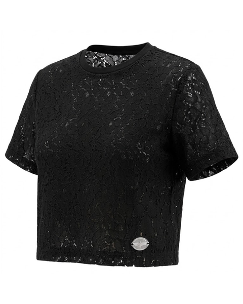 Crop Top Encaje Negro Boy London | Manga Corta Punk