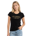 Playera Boy London Mujer Negra Wonderful Life Dorado