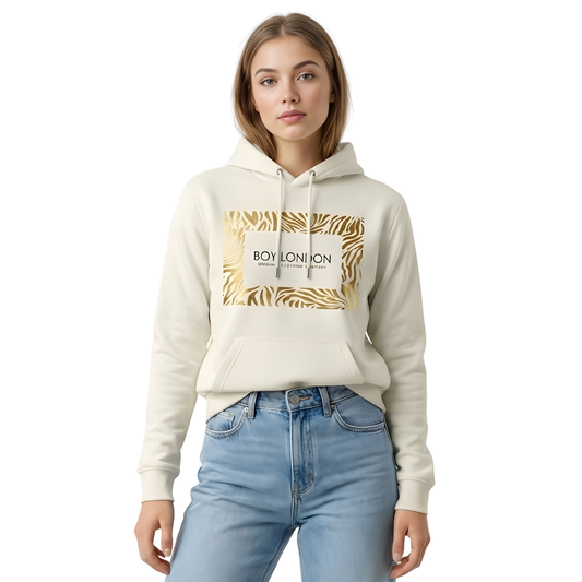 Sudadera Blanca Hoodie de Mujer Boy London
