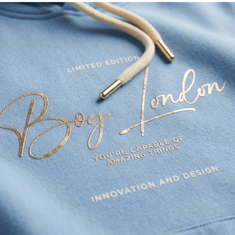 Sudadera Boy London Mujer Azul Cielo Plateado Limited