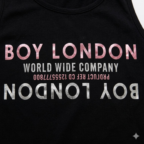 Playera Tirantes Boy London Mujer Negra Cromado Espejo