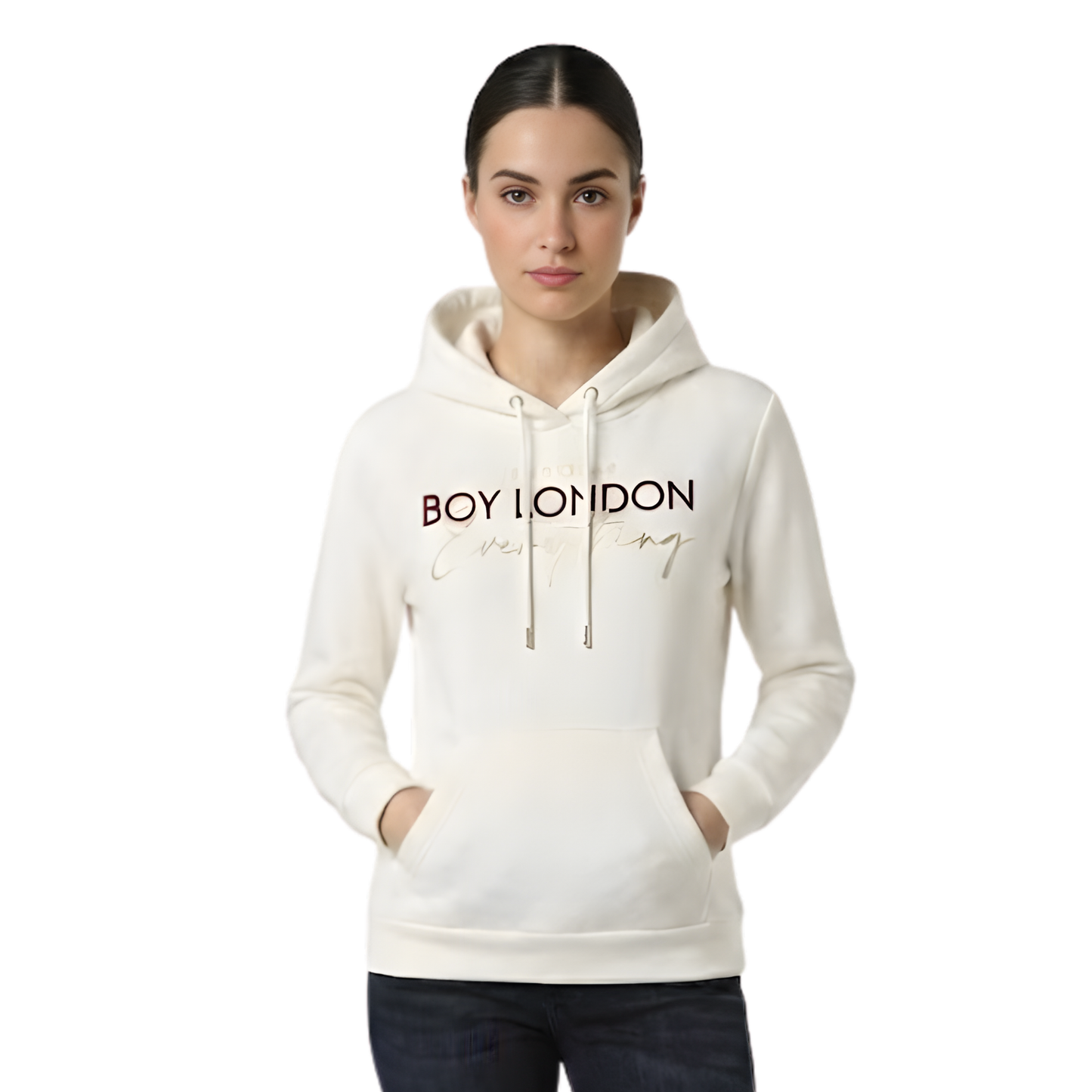 Sudadera Hoodie Blanca Casual Para Mujer Boy London