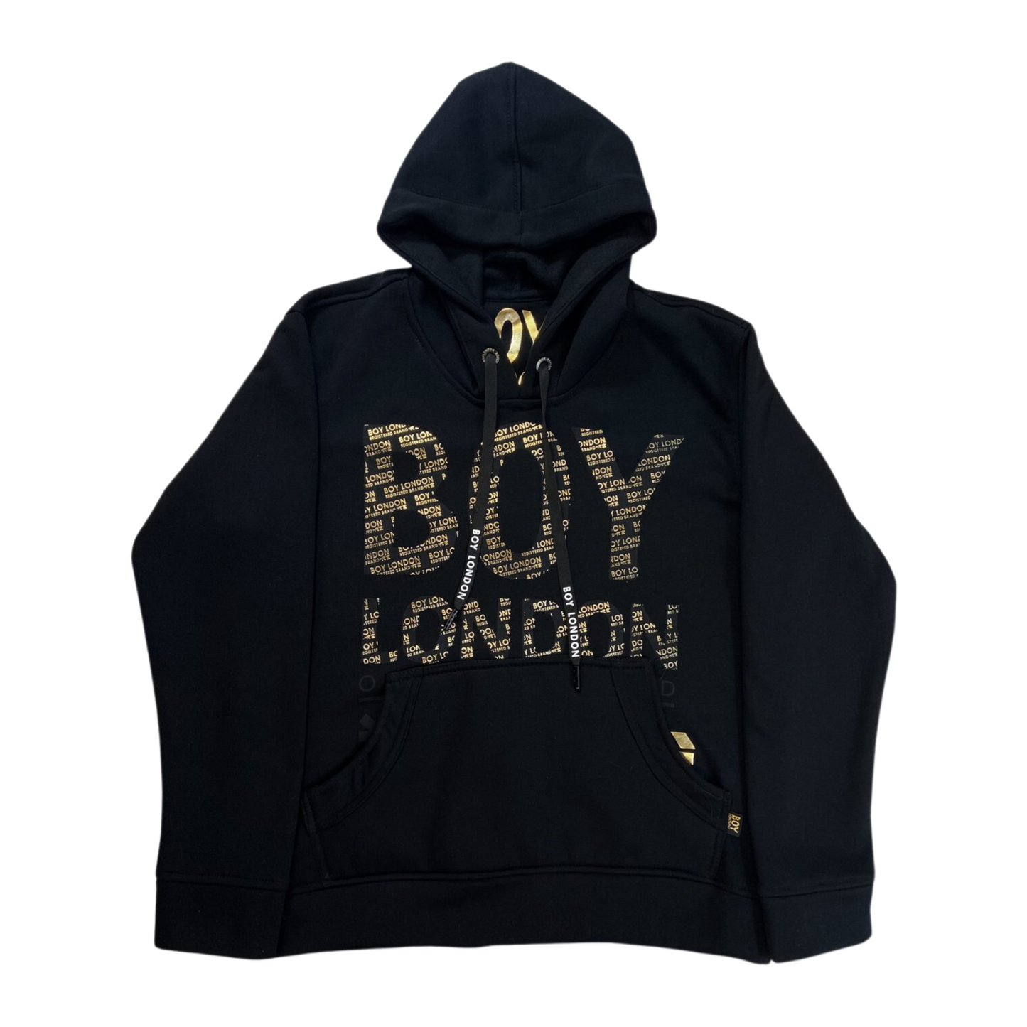 Sudadera Negra Hombre Letras Doradas En Relieve Boy London