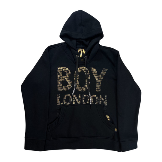 Sudadera Negra Hombre Letras Doradas En Relieve Boy London
