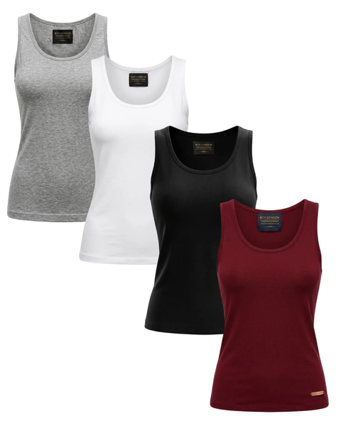 Pack Basics de Dama 4 Playeras Lisas de Mujer