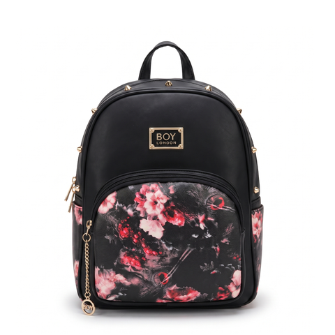 Bolsa Boy London Negro Floral | Bolsa de Moda Casual para Mujer