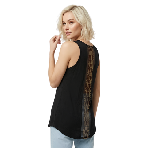 Blusa Boy London Mujer Negra Espalda Escotada Dorado