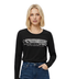 Playera Boy London Mujer Negra Manga Larga Checkerboard
