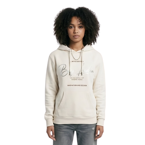Sudadera Boy London Mujer Crema Plateado Limited