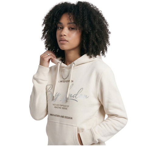 Sudadera Boy London Mujer Crema Plateado Limited