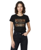 Playera Boy London Mujer Negra Foil Dorado Animal Print