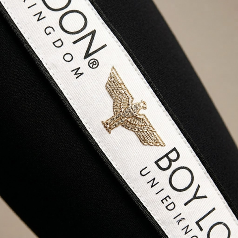 Leggings Boy London Mujer Negro Franja Dorada UK