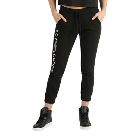 Pants Jogger Boy London Mujer Negro Águila Plateada
