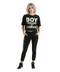 Pants Jogger Boy London Mujer Negro Águila Plateada