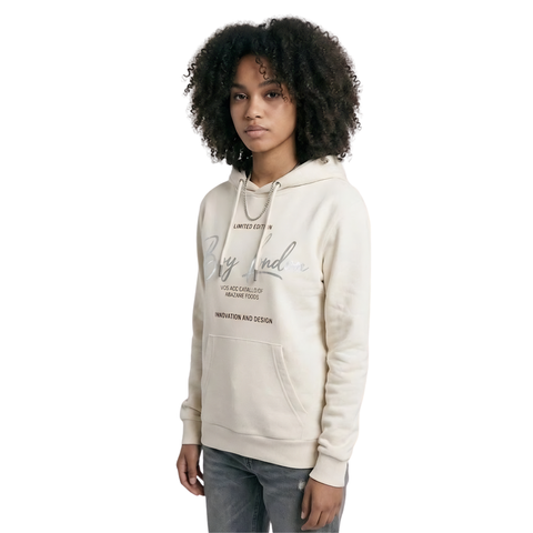 Sudadera Boy London Mujer Crema Plateado Limited