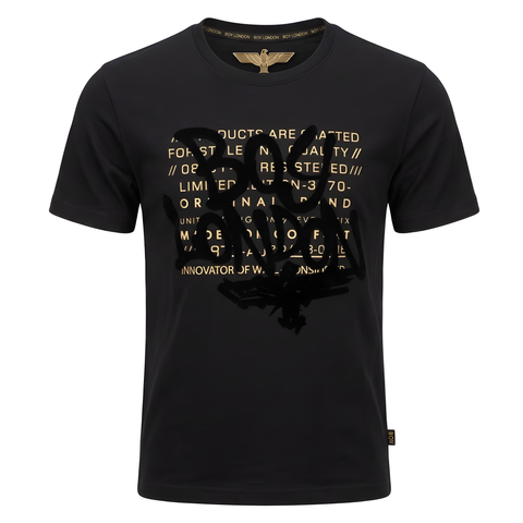 Playera Boy London Negra Terciopelo Estilo Grafiti