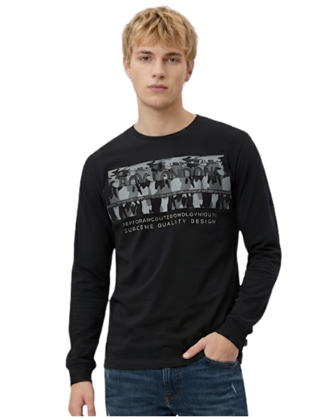 Playera Boy London Hombre Negra Lettering Pintado