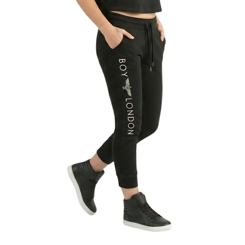Pants Jogger Boy London Mujer Negro Águila Plateada