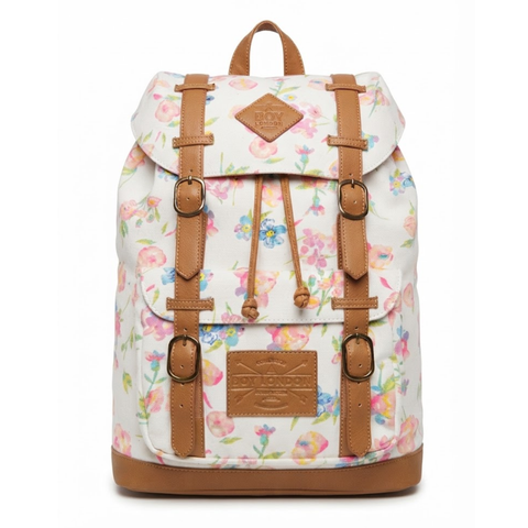 Mochila Boy London Crema Floral | Backpack Urbana Unisex
