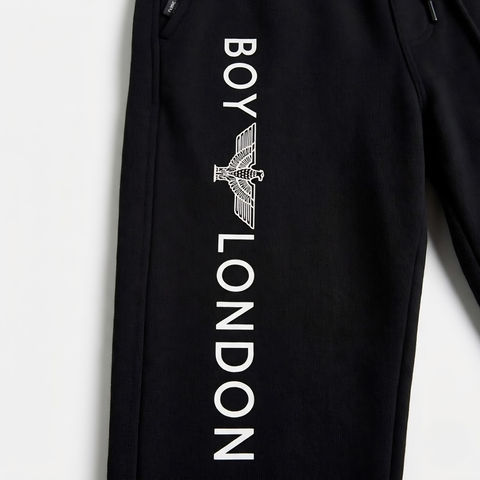 Pants Jogger Boy London Mujer Negro Águila Plateada